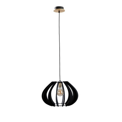Luminosa Lighting Luminosa Gemma Wire Frame Pendant Ceiling Light BlackGold44.5Cm1X E27 from B&Q