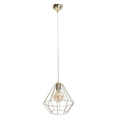 B&Q -  Luminosa Faro Wire Frame Pendant Ceiling Light Gold29Cm1X E27