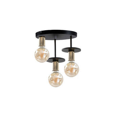 Luminosa Lighting Luminosa Saturn Multi Arm Semi Flush Ceiling Light Black30Cm3X E27 from B&Q