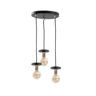 Luminosa Lighting Luminosa Saturn Cluster Pendant Ceiling Light Black30Cm3X E27 from B&Q