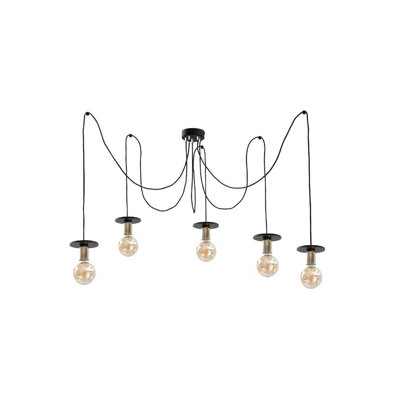 Luminosa Lighting Luminosa Saturn Cluster Pendant Ceiling Light Black5X E27 from B&Q