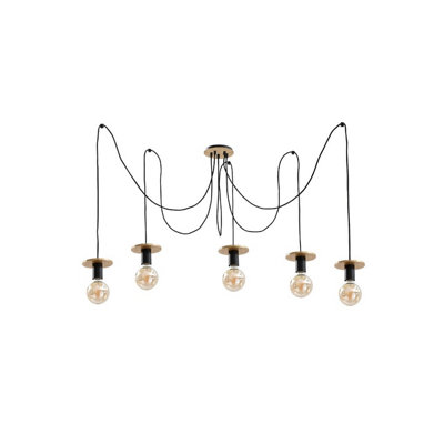 Luminosa Lighting Luminosa Saturn Cluster Pendant Ceiling Light Gold5X E27 from B&Q