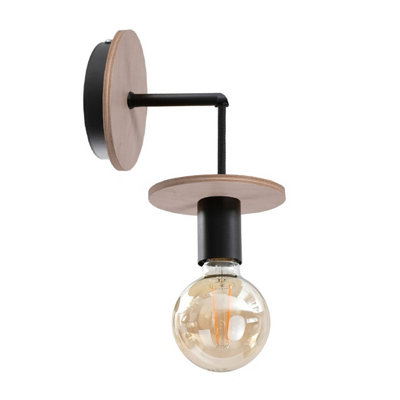 Luminosa Lighting Luminosa Saturn Wall Lamp NaturalBlack12Cm1X E27 from B&Q