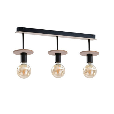 Luminosa Lighting Luminosa Saturn Ceiling Spotlight Bar NaturalBlack60Cm3X E27 from B&Q