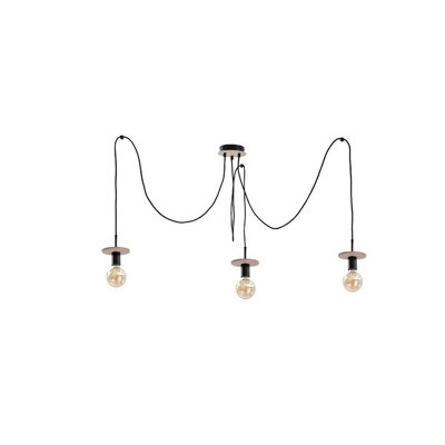 Luminosa Lighting Luminosa Saturn Cluster Pendant Ceiling Light NaturalBlack3X E27 from B&Q