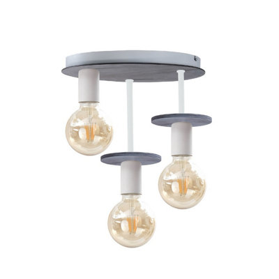 Luminosa Lighting Luminosa Saturn Multi Arm Semi Flush Ceiling Light Grey30Cm3X E27 from B&Q