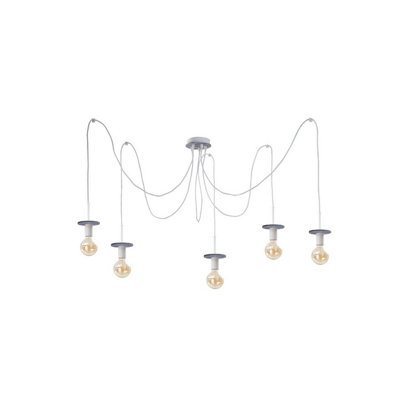 Luminosa Lighting Luminosa Saturn Cluster Pendant Ceiling Light Grey5X E27 from B&Q
