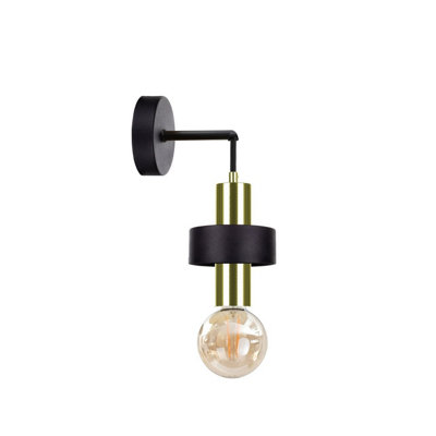 Luminosa Lighting Luminosa Unica Wall Lamp BlackGold12Cm1X E27 from B&Q