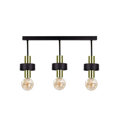 Luminosa Lighting Luminosa Unica Ceiling Spotlight Bar BlackGold60Cm3X E27 from B&Q