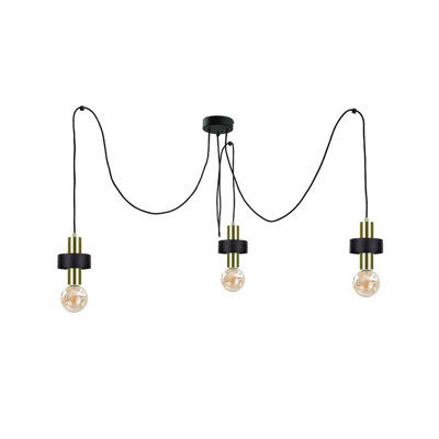 Luminosa Lighting Luminosa Unica Cluster Pendant Ceiling Light BlackGold3X E27 from B&Q