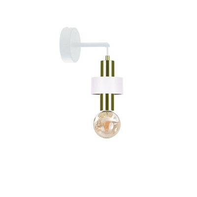 Luminosa Lighting Luminosa Unica Wall Lamp WhiteGold12Cm1X E27 from B&Q
