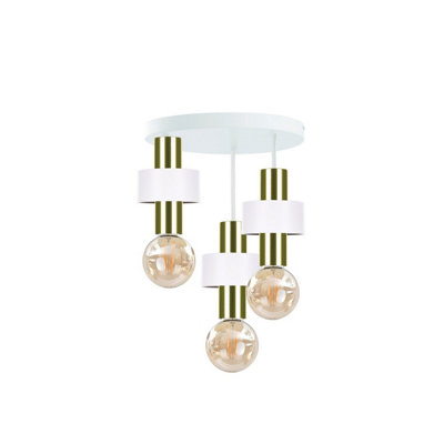 Luminosa Lighting Luminosa Unica Multi Arm Semi Flush Ceiling Light WhiteGold35Cm3X E27 from B&Q