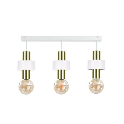 Luminosa Lighting Luminosa Unica Ceiling Spotlight Bar WhiteGold60Cm3X E27 from B&Q