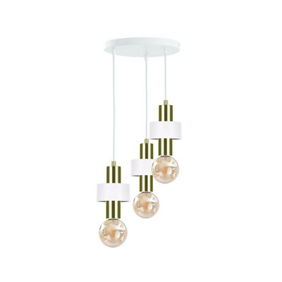 B&Q -  Luminosa Unica Cluster Pendant Ceiling Light WhiteGold35Cm3X E27