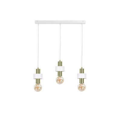 Luminosa Lighting Luminosa Unica Bar Pendant Ceiling Light WhiteGold60Cm3X E27 from B&Q