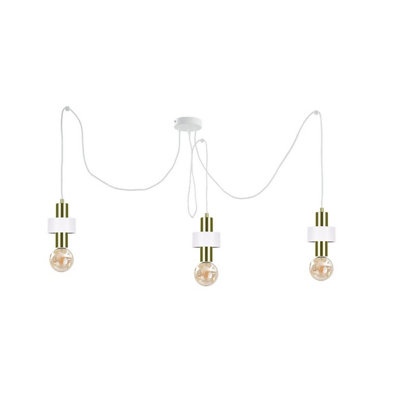 Luminosa Lighting Luminosa Unica Cluster Pendant Ceiling Light WhiteGold3X E27 from B&Q