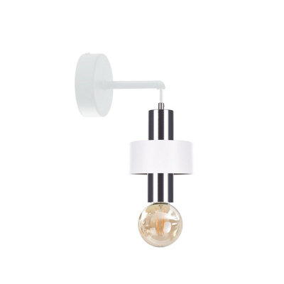 Luminosa Lighting Luminosa Unica Wall Lamp WhiteSilver12Cm1X E27 from B&Q