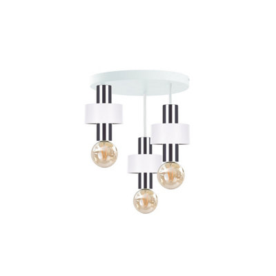 Luminosa Lighting Luminosa Unica Multi Arm Semi Flush Ceiling Light WhiteSilver35Cm3X E27 from B&Q