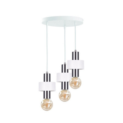Luminosa Lighting Luminosa Unica Cluster Pendant Ceiling Light WhiteSilver35Cm3X E27 from B&Q