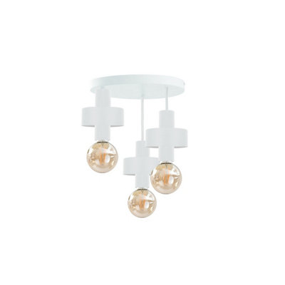 Luminosa Lighting Luminosa Unica Multi Arm Semi Flush Ceiling Light White35Cm3X E27 from B&Q
