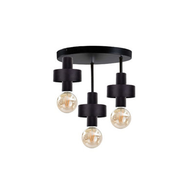 Luminosa Lighting Luminosa Unica Multi Arm Semi Flush Ceiling Light Black35Cm3X E27 from B&Q