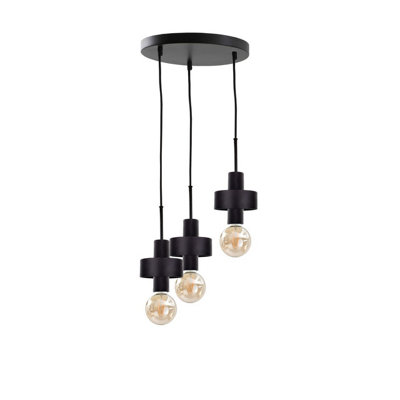 Luminosa Lighting Luminosa Unica Cluster Pendant Ceiling Light Black35Cm3X E27 from B&Q