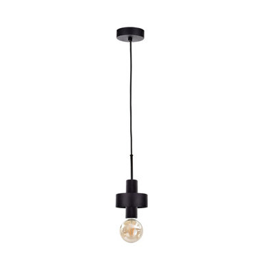 Luminosa Lighting Luminosa Unica Slim Pendant Ceiling Light Black12Cm1X E27 from B&Q