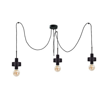 Luminosa Lighting Luminosa Unica Cluster Pendant Ceiling Light Black3X E27 from B&Q