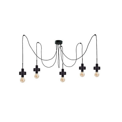 Luminosa Lighting Luminosa Unica Cluster Pendant Ceiling Light Black5X E27 from B&Q