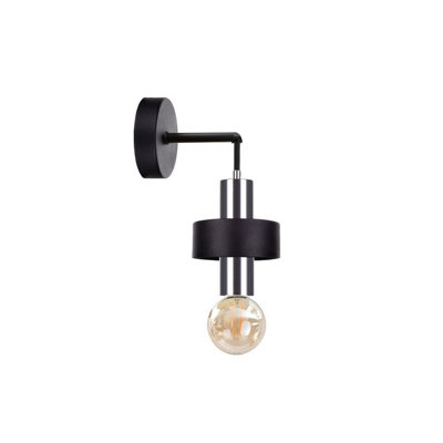 Luminosa Lighting Luminosa Unica Wall Lamp BlackSilver12Cm1X E27 from B&Q
