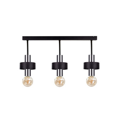 Luminosa Lighting Luminosa Unica Ceiling Spotlight Bar BlackSilver60Cm3X E27 from B&Q