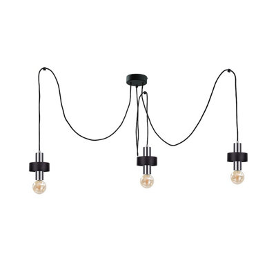 Luminosa Lighting Luminosa Unica Cluster Pendant Ceiling Light BlackSilver3X E27 from B&Q