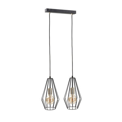 Luminosa Lighting Luminosa Lex Bar Pendant Ceiling Light Gold50Cm2X E27 from B&Q