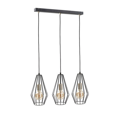 Luminosa Lighting Luminosa Lex Bar Pendant Ceiling Light Gold60Cm3X E27 from B&Q