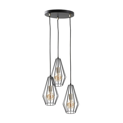 Luminosa Lighting Luminosa Lex Cluster Pendant Ceiling Light Gold32Cm3X E27 from B&Q