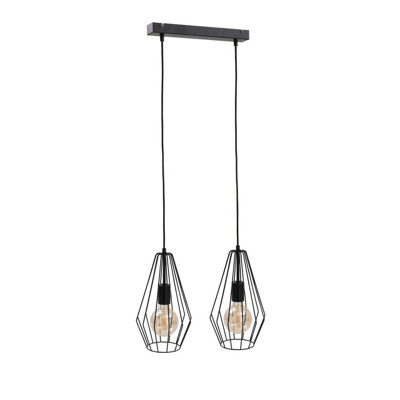Luminosa Lighting Luminosa Lex Bar Pendant Ceiling Light Black50Cm2X E27 from B&Q