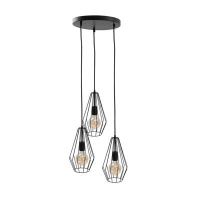 Luminosa Lighting Luminosa Lex Cluster Pendant Ceiling Light Black32Cm3X E27 from B&Q