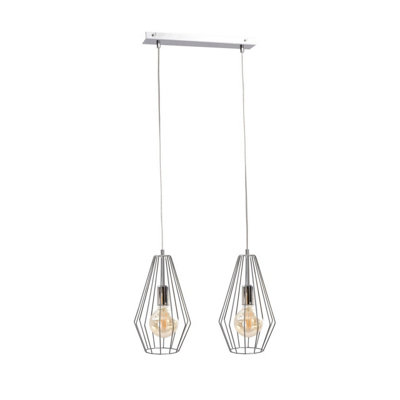 Luminosa Lighting Luminosa Lex Bar Pendant Ceiling Light Silver50Cm2X E27 from B&Q