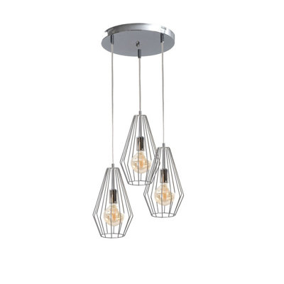 Luminosa Lighting Luminosa Lex Cluster Pendant Ceiling Light Silver32Cm3X E27 from B&Q
