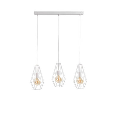 Luminosa Lighting Luminosa Lex Bar Pendant Ceiling Light White60Cm3X E27 from B&Q