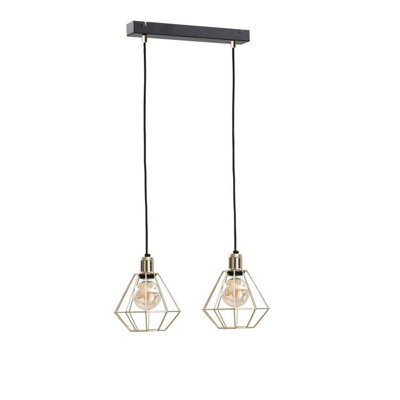 Luminosa Lighting Luminosa Como Bar Pendant Ceiling Light Gold50Cm2X E27 from B&Q