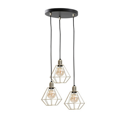 Luminosa Lighting Luminosa Como Cluster Pendant Ceiling Light Gold32Cm3X E27 from B&Q