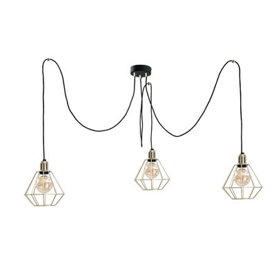 Luminosa Lighting Luminosa Como Cluster Pendant Ceiling Light Gold3X E27 from B&Q