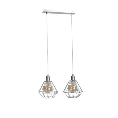 Luminosa Lighting Luminosa Foskal Bar Pendant Ceiling Light Silver50Cm2X E27 from B&Q