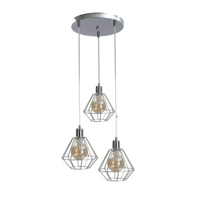 Luminosa Lighting Luminosa Foskal Cluster Pendant Ceiling Light Silver32Cm3X E27 from B&Q