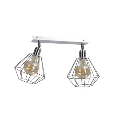 Luminosa Lighting Luminosa Foskal Twin Ceiling Spotlight Silver55Cm2X E27 from B&Q