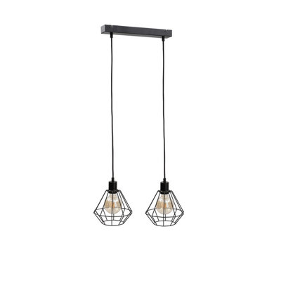 Luminosa Lighting Luminosa Foskal Bar Pendant Ceiling Light Black50Cm2X E27 from B&Q