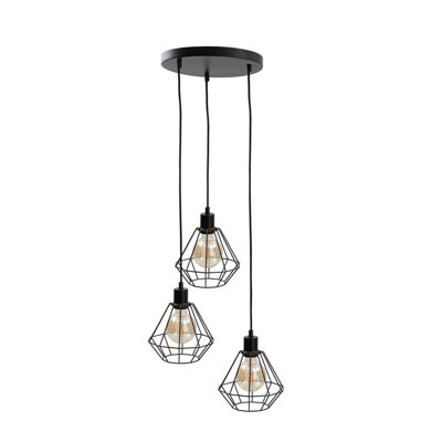 Luminosa Lighting Luminosa Foskal Cluster Pendant Ceiling Light Black32Cm3X E27 from B&Q