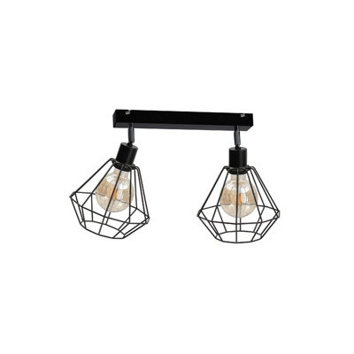 Luminosa Lighting Luminosa Foskal Twin Ceiling Spotlight Black55Cm2X E27 from B&Q