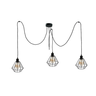 Luminosa Lighting Luminosa Foskal Cluster Pendant Ceiling Light Black3X E27 from B&Q